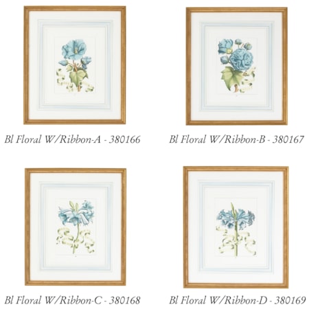 Bl Floral W/Ribbon-C