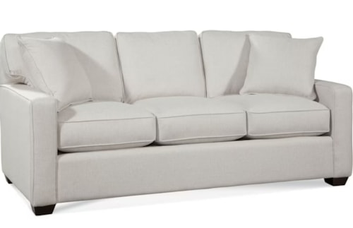 Transitional Queen Sleeper Sofa with Track Armrests