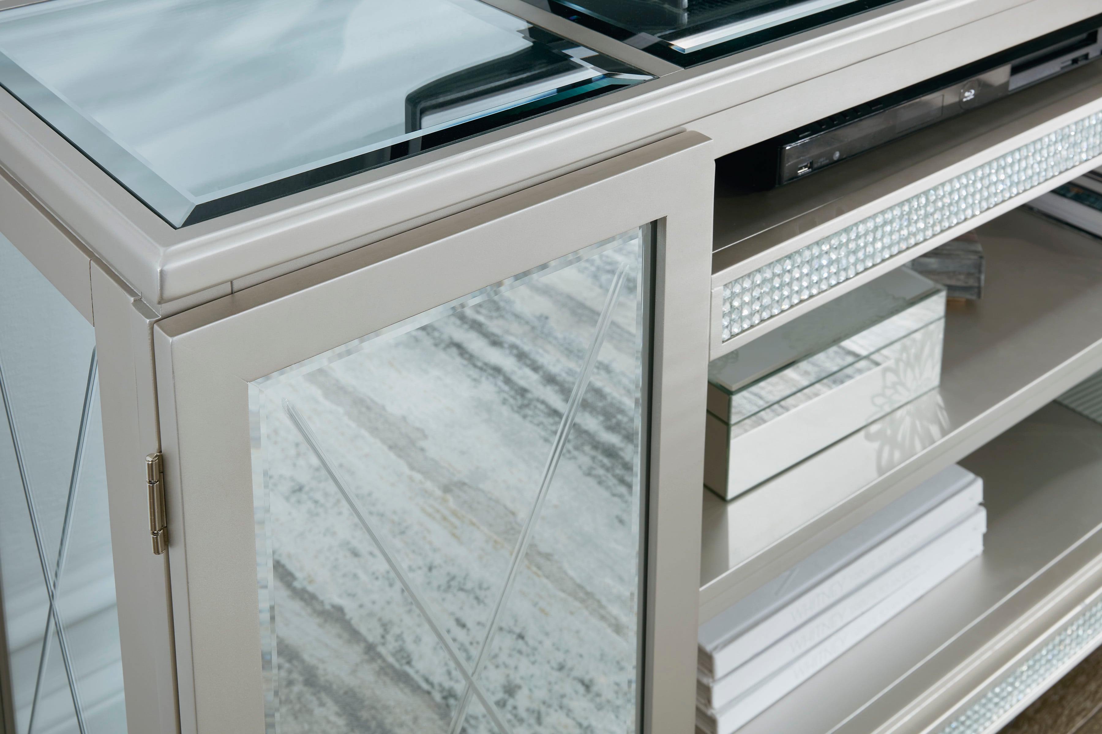 Signature Design by Ashley Furniture Flamory W91068 Glam 72" TV Stand