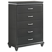 Glam Chest of Drawers with Bun Feet