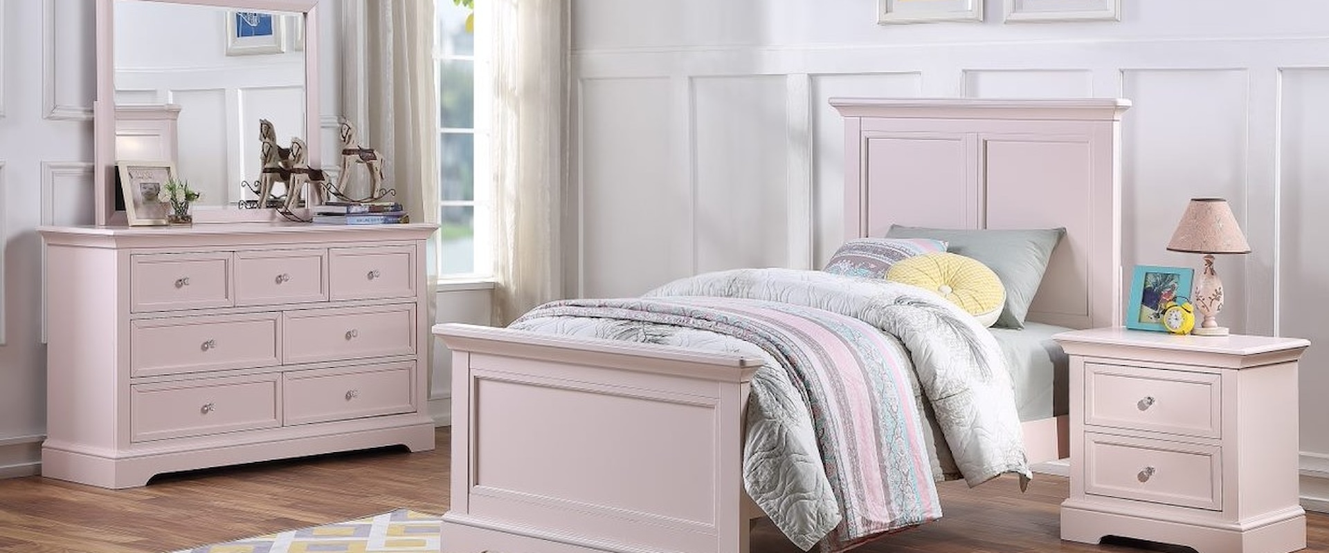 Transitional Youth 4-Piece Full Bedroom Set