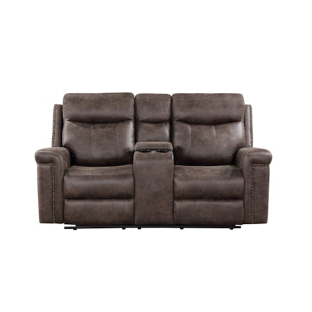 Quade Loveseat W/ Dual Recliners-Mocha