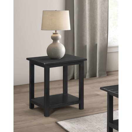 Wood End Table w/ Shelf