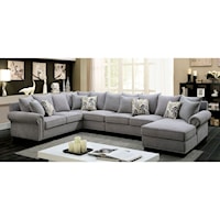 Transitional Sectional with Nailhead Trim 