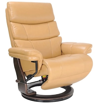Contemporary Lay Flat Recliner with Swivel and Adjustable Headrest
