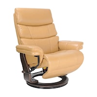 Contemporary Lay Flat Recliner with Swivel and Adjustable Headrest