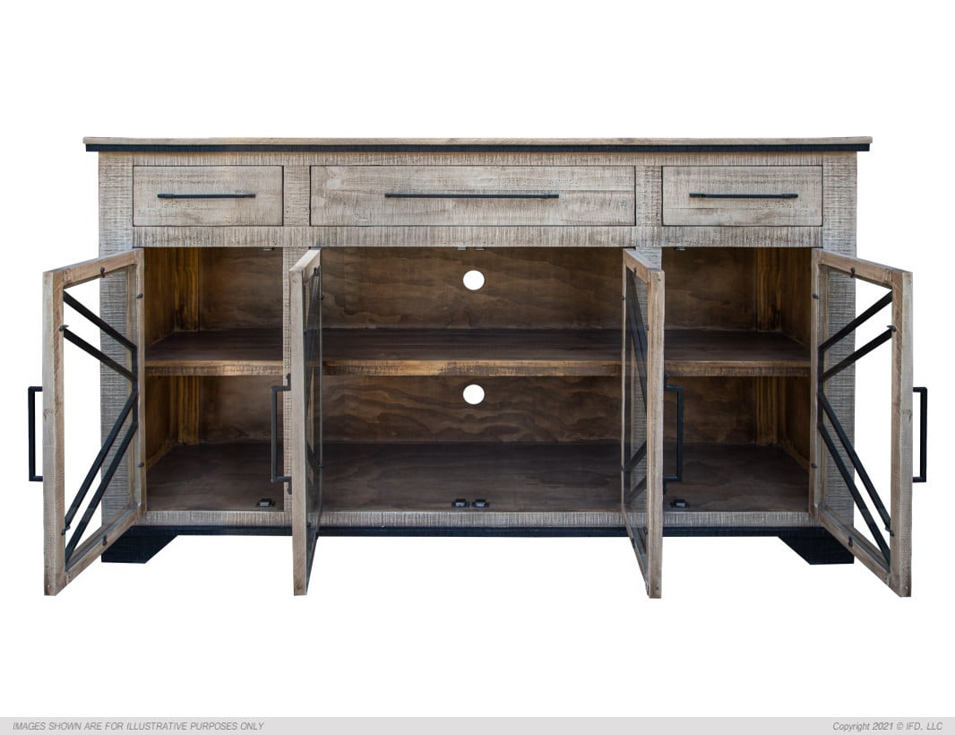 4-Door Console Table with Shelving