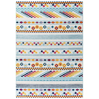 Cadhla Vintage Abstract Geometric Lattice 5x8 Indoor and Outdoor Area Rug