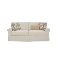 Casual 2-Cushion Sleeper Sofa with Memory Foam Mattress