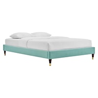 Queen Performance Velvet Platform Bed Frame