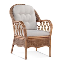 Coastal Dining Arm Chair with Button-Tufting