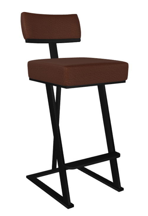 Tov Non-Swivel With Back Barstool With No Welt