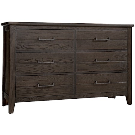 Rustic 6-Drawer Dresser with Soft-Close Drawers