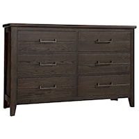 Rustic 6-Drawer Dresser with Soft-Close Drawers