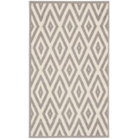 2' x 4' White/Grey Rectangle Rug