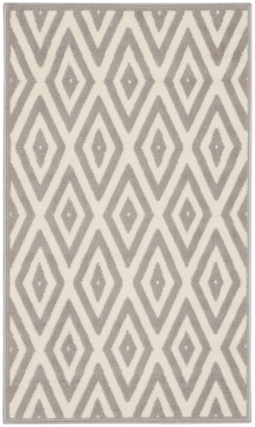 2' x 4' White/Grey Rectangle Rug