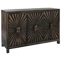 Global 3-Door Accent Cabinet with Starburst Door Pulls