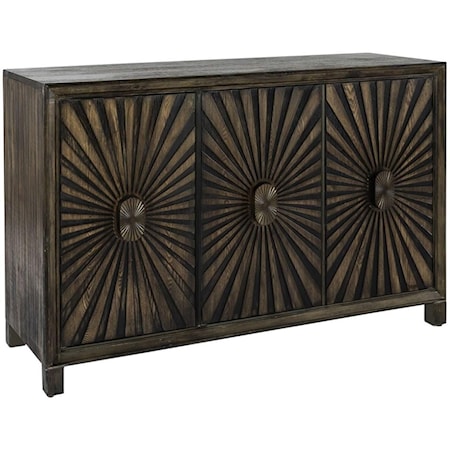 Global 3-Door Accent Cabinet with Starburst Door Pulls