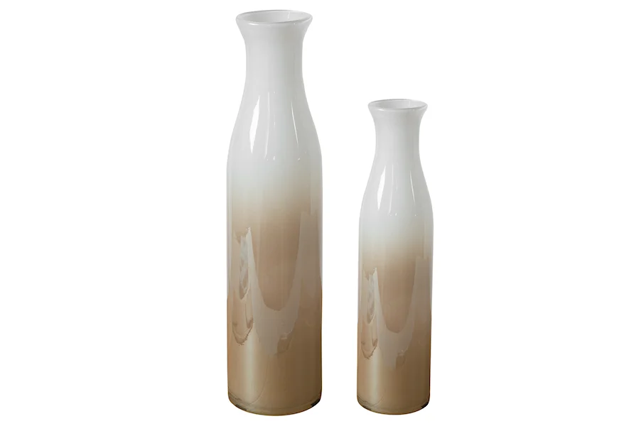 Blur Blur Ivory Beige Vases, S/2 by Uttermost at Janeen's Furniture Gallery