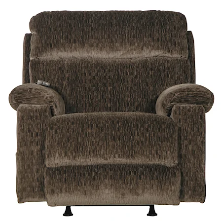 Casual Power Lay Flat Rocker Recliner with Heat, Massage, Power Lumbar, and Power Headrest