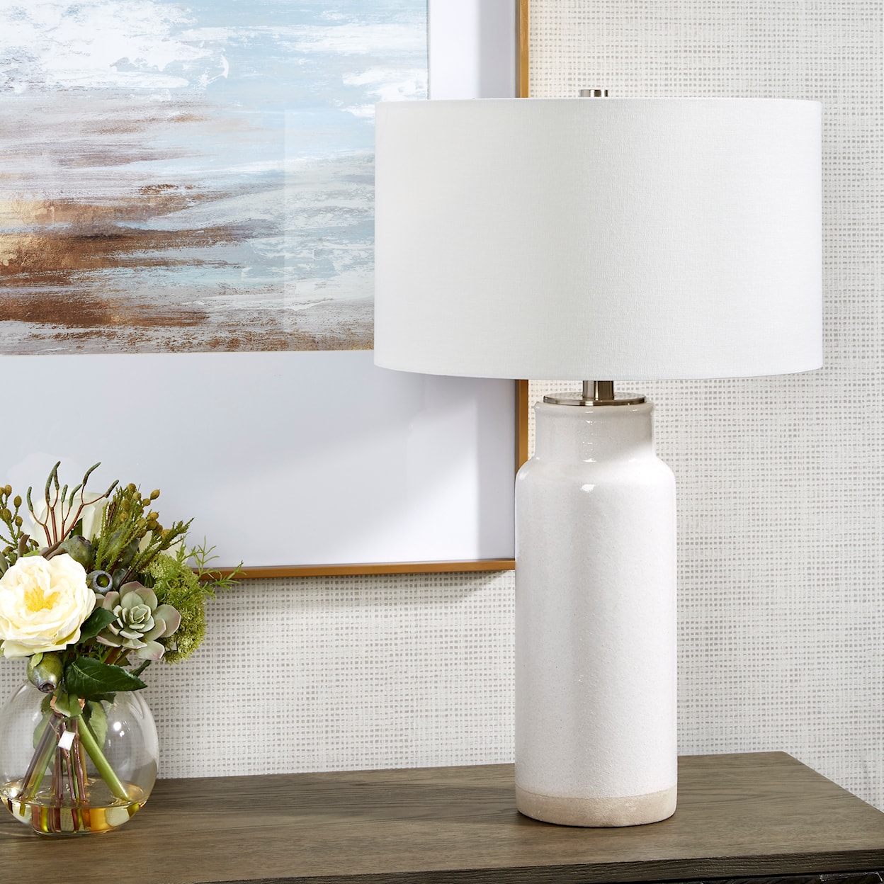 Uttermost Albany Albany White Farmhouse Table Lamp