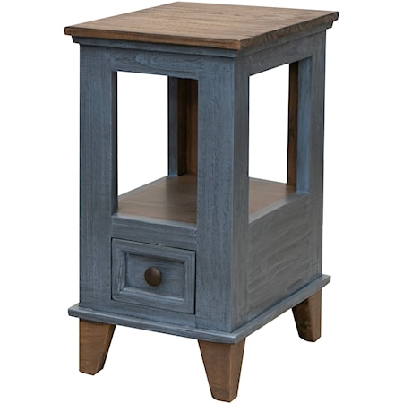 Rustic Side Table with Single Drawer