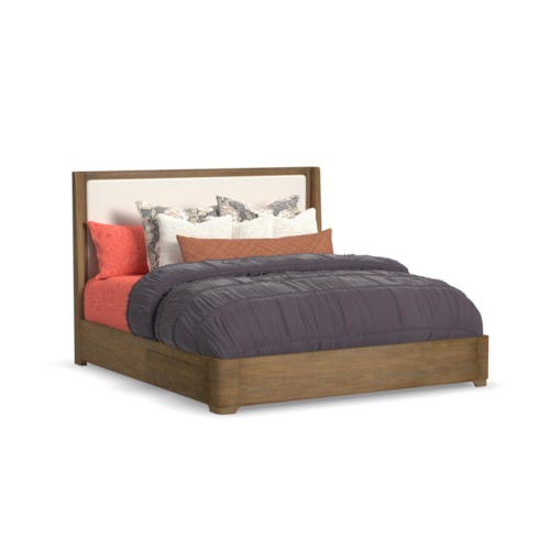 Transitional King Upholstered Storage Bed