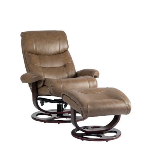 Traditional Pedestal Swivel Recliner & Ottoman