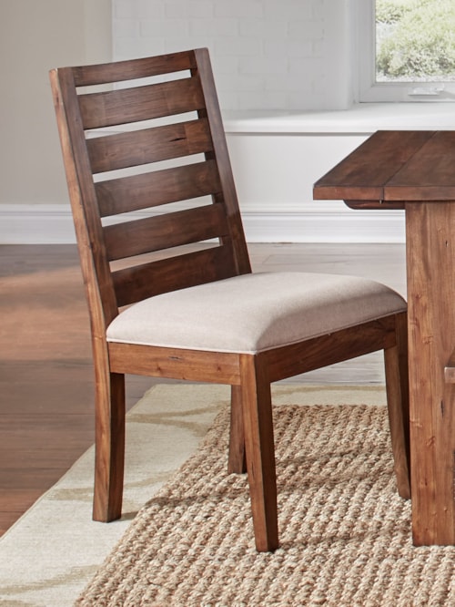 Ladderback Dining Side Chair Upholstered Seat