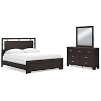 California King Panel Bed, Dresser And Mirror