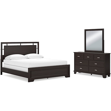 California King Panel Bed, Dresser And Mirror