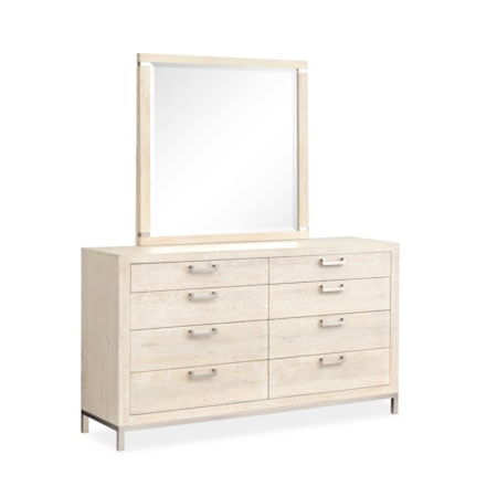 8-Drawer Dresser with Landscape Mirror