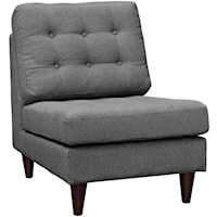 Empress Contemporary Upholstered Armless Chair - Gray