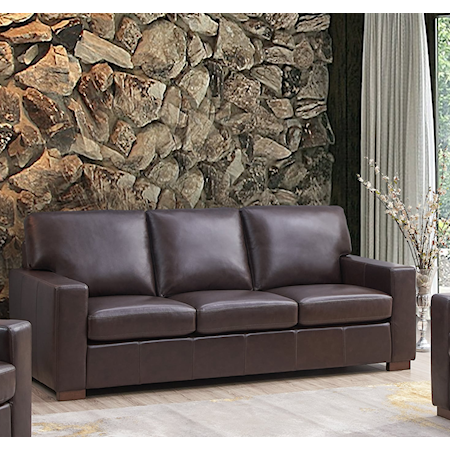 Rustic Bronze Leather Sofa