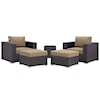 Modway Convene Outdoor 5 Piece Sectional Set