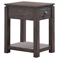 Casual Contemporary 14" Chair Side Table with Shelf