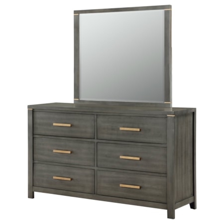 Kieran 6-drawer Dresser w/ Mirror