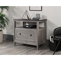 Transitional 1-Drawer Wooden File Cabinet with Open Shelf