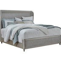 Transitional Upholstered King Bed