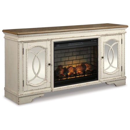 74" TV Stand With Electric Fireplace