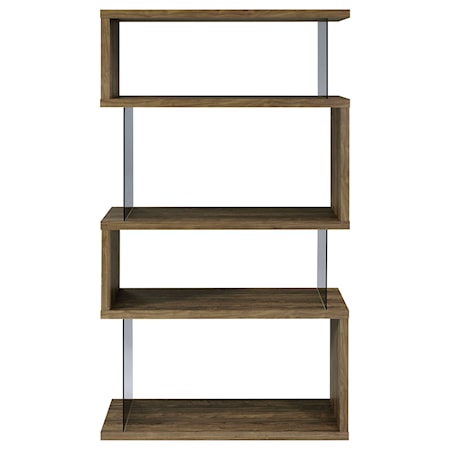 63-inch 4-shelf Glass Panel Bookshelf