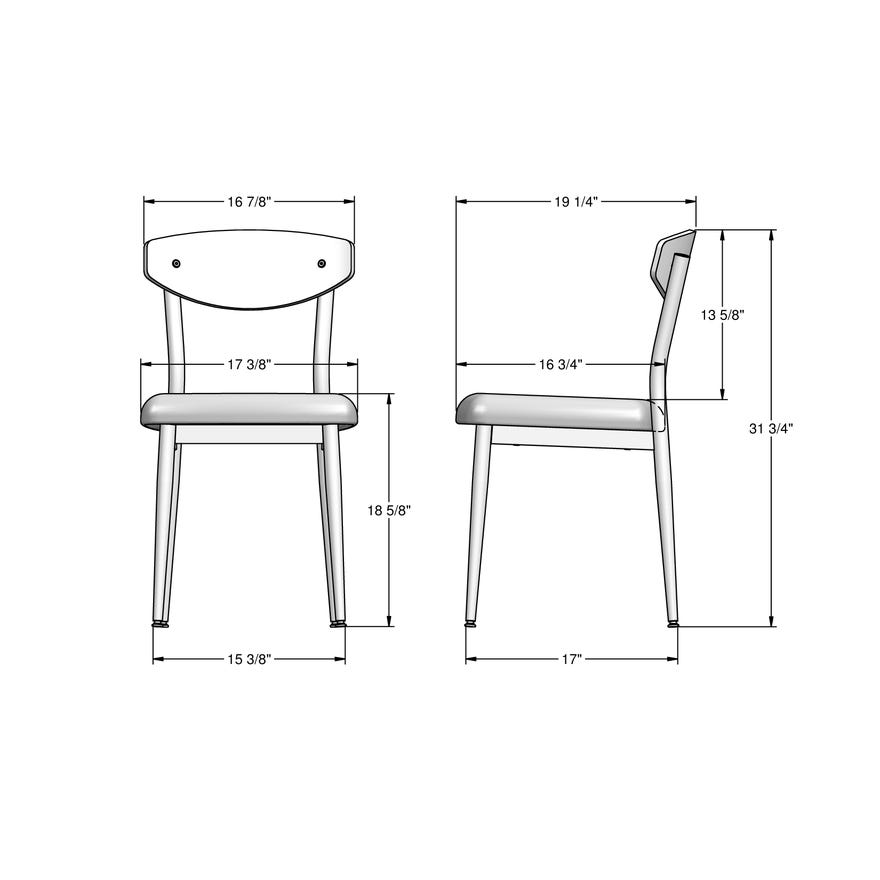 Open Back Dining Side Chair