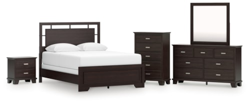 Queen Panel Bed, Dresser, Mirror, Chest And Nightstand