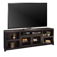 Transitional 95" TV Console with Glass Doors