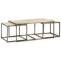 Rectangular Cocktail Table with Bronze with Nesting Tables