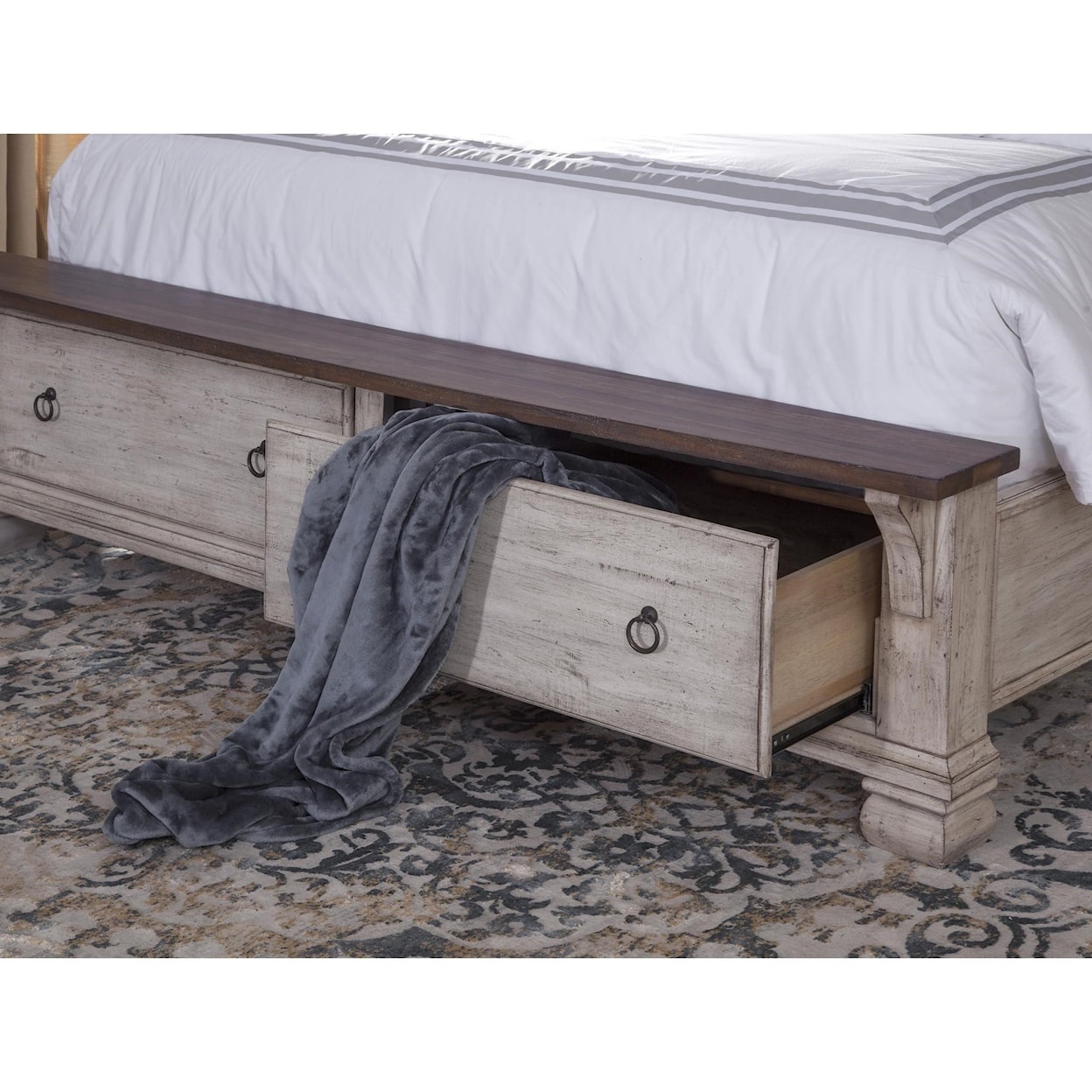 Virginia Furniture Market Solid Wood Normandy Cal. King Storage Bed
