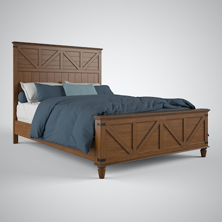 Queen Panel Bed in Bourbon