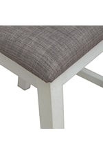 Grey linen upholstered seat