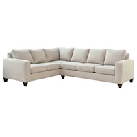 Transitional Sectional Sofa with Plush Seating and Track Arms