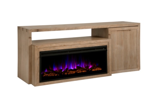Contemporary 75" Nesting Console with Fireplace Insert